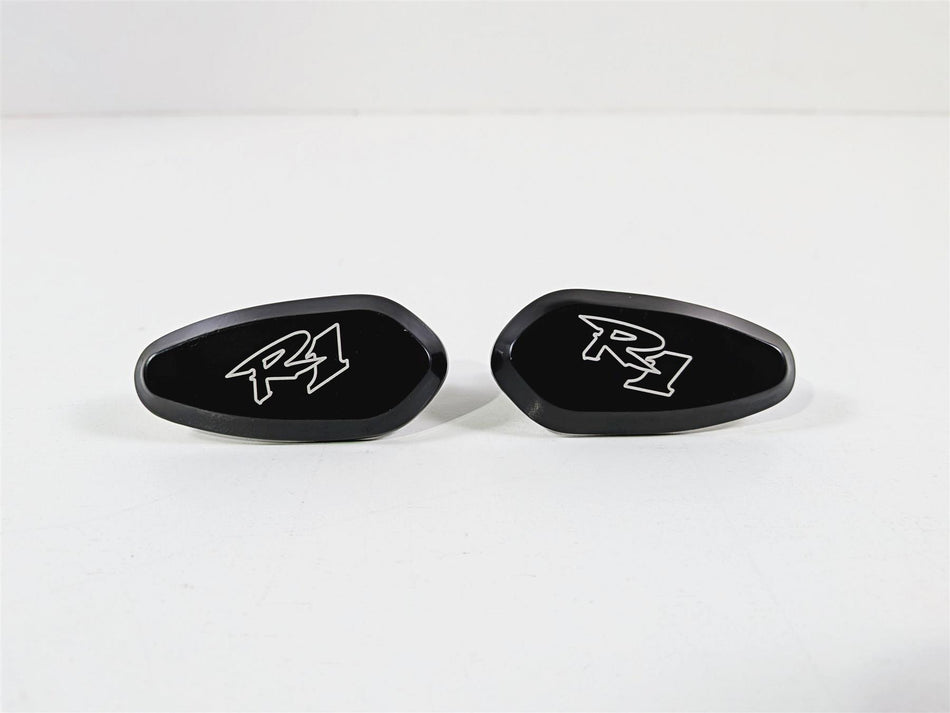 2008 Yamaha YZF R1 RN19 Aftermarket Black Mirror Delete Caps {{ shop.shopifyCountryName }} - Mototech271