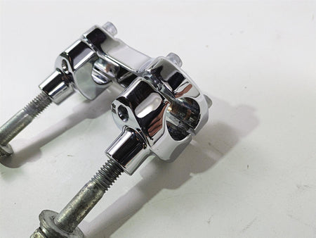 2004 Harley Softail FXSTDI Deuce Chrome Short Handlebar Riser Holder Set {{ shop.shopifyCountryName }} - Mototech271