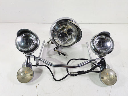 2008 Harley FLSTC 105TH Softail Heritage Led Headlight Spot Light Set 69748-05B {{ shop.shopifyCountryName }} - Mototech271