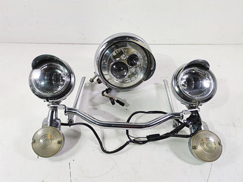2008 Harley FLSTC 105TH Softail Heritage Led Headlight Spot Light Set 69748-05B | Mototech271