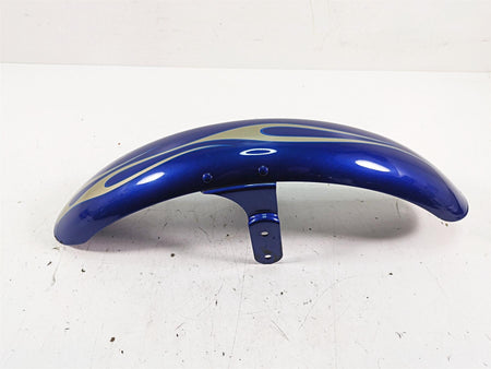 2009 Harley FXCWC Softail Rocker C Front Fender Flame Blue Pearl Deluxe 60158-08 {{ shop.shopifyCountryName }} - Mototech271