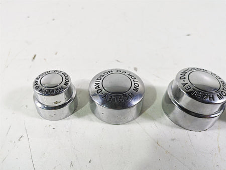 2003 Harley Dyna FXDL Low Rider 100TH Front Rear Chrome Axle Nut Cover Set {{ shop.shopifyCountryName }} - Mototech271
