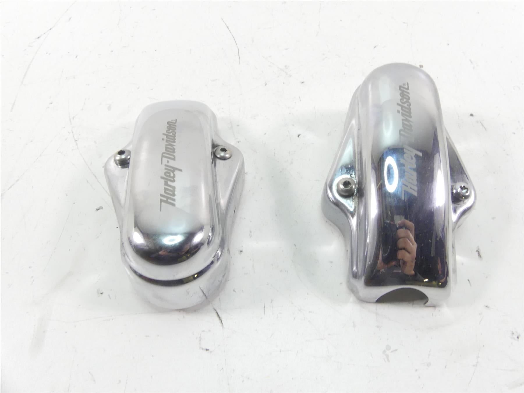 2004 Harley Softail FXSTD SE CVO Deuce Rear Chrome Axle Nut Covers 44500-03B {{ shop.shopifyCountryName }} - Mototech271