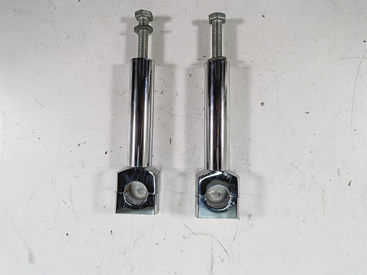 1999 Harley Dyna FXDL Low Rider 6" Chrome Handlebar Riser Holder Clamps {{ shop.shopifyCountryName }} - Mototech271