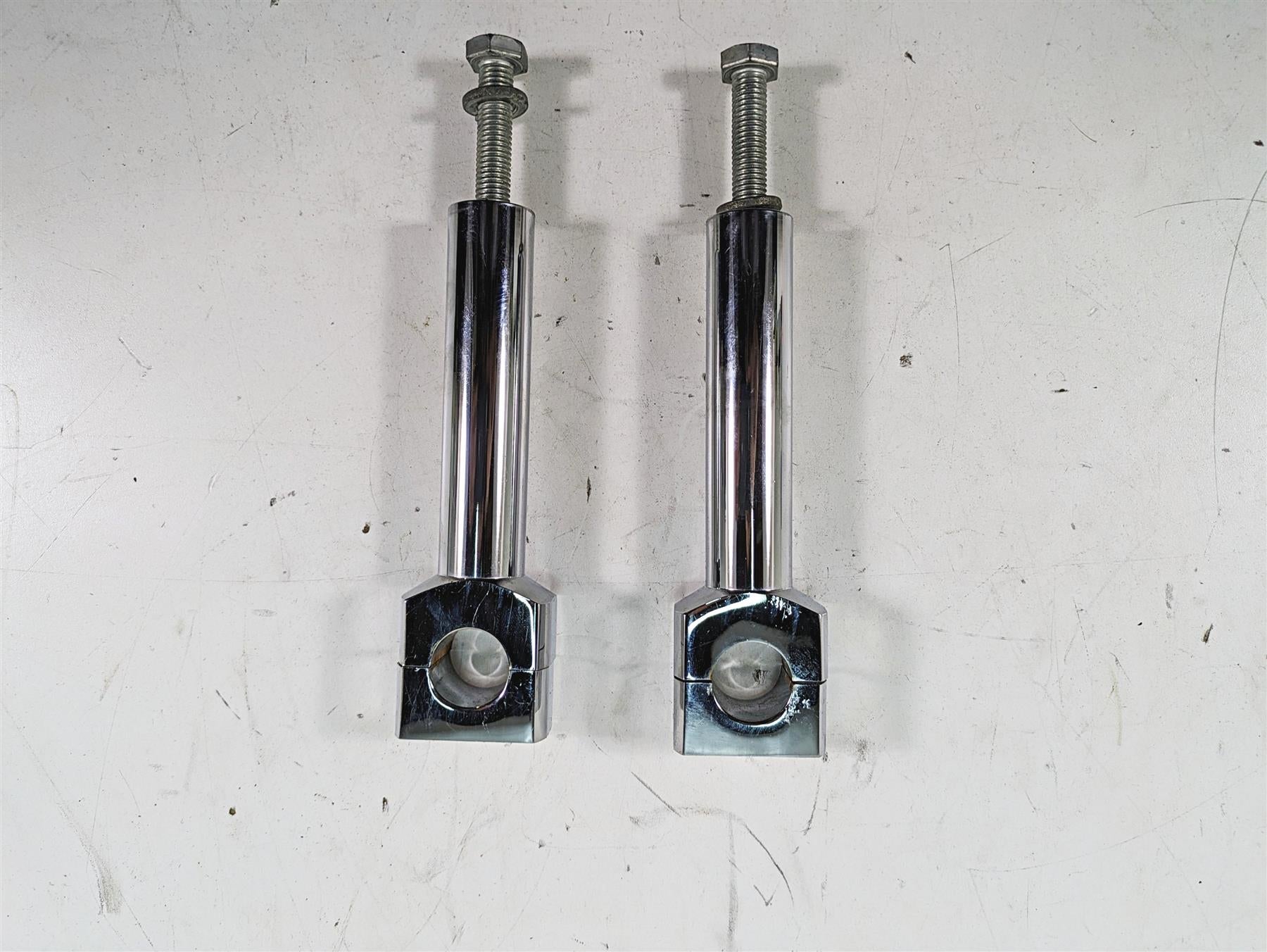 1999 Harley Dyna FXDL Low Rider 6" Chrome Handlebar Riser Holder Clamps {{ shop.shopifyCountryName }} - Mototech271