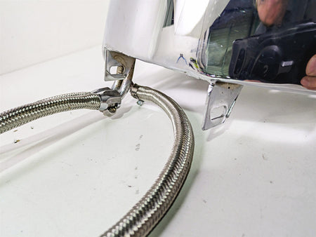 2008 Ultima Motorcycles Fat Bastard Chrome Oil Tank Reservoir & Lines {{ shop.shopifyCountryName }} - Mototech271