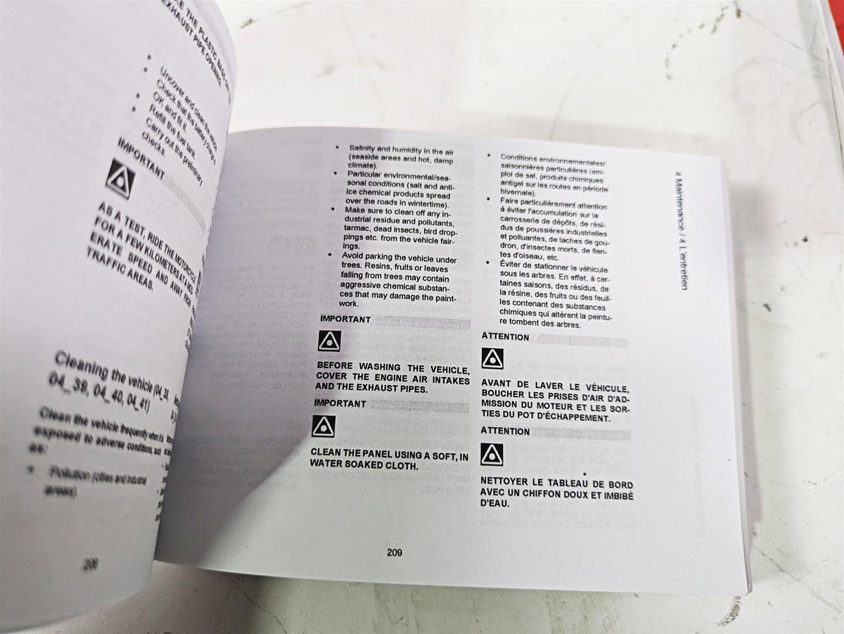 2014 Moto Guzzi California 1400 Touring Owners Manual Use + Maintenance Book {{ shop.shopifyCountryName }} - Mototech271