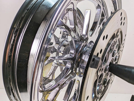 1999 Harley Dyna FXDL Low Rider 16x3 Custom Thorn Chrome Rear Wheel Rim & Rotor {{ shop.shopifyCountryName }} - Mototech271